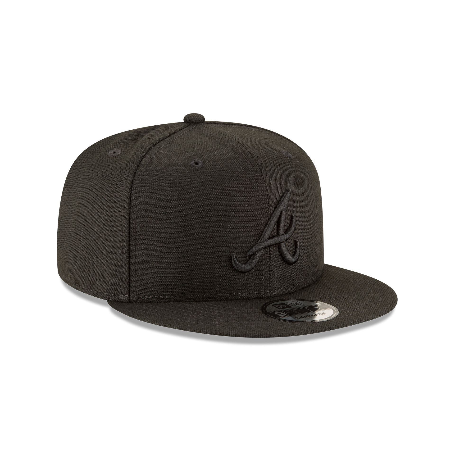 Atlanta Braves Basic All Black 9FIFTY Snapback Hat