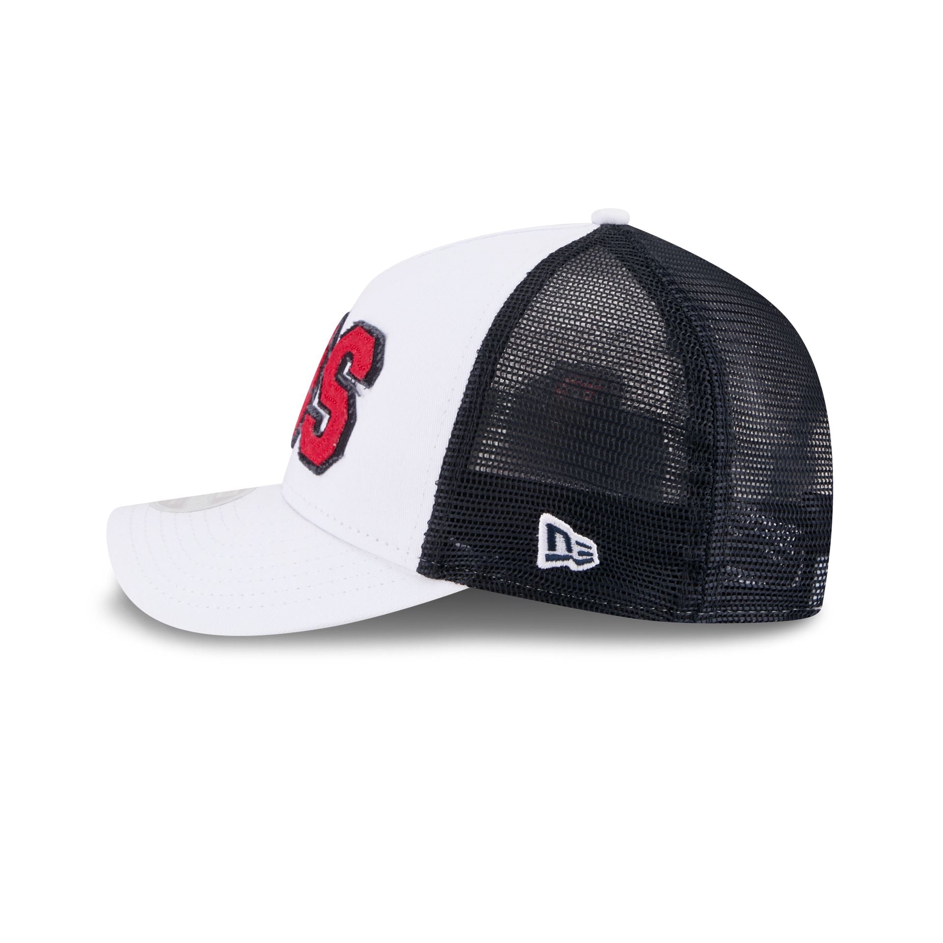 Boston Red Sox Optic White Felt Logo Women's 9FORTY M-Crown A-Frame Trucker Hat