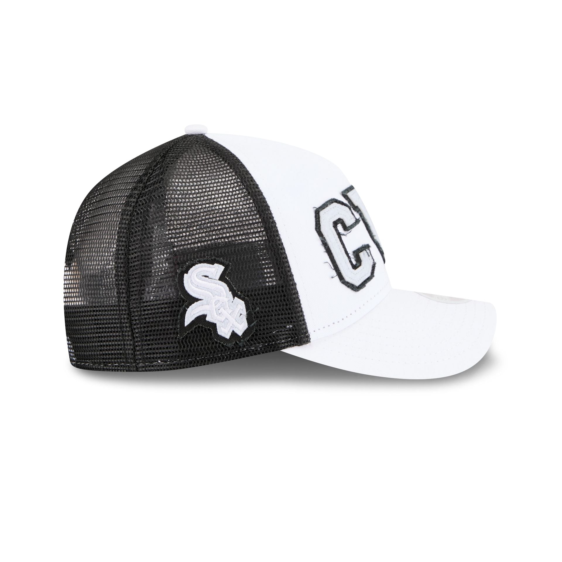 Chicago White Sox Optic White Felt Logo Women's 9FORTY M-Crown A-Frame Trucker Hat