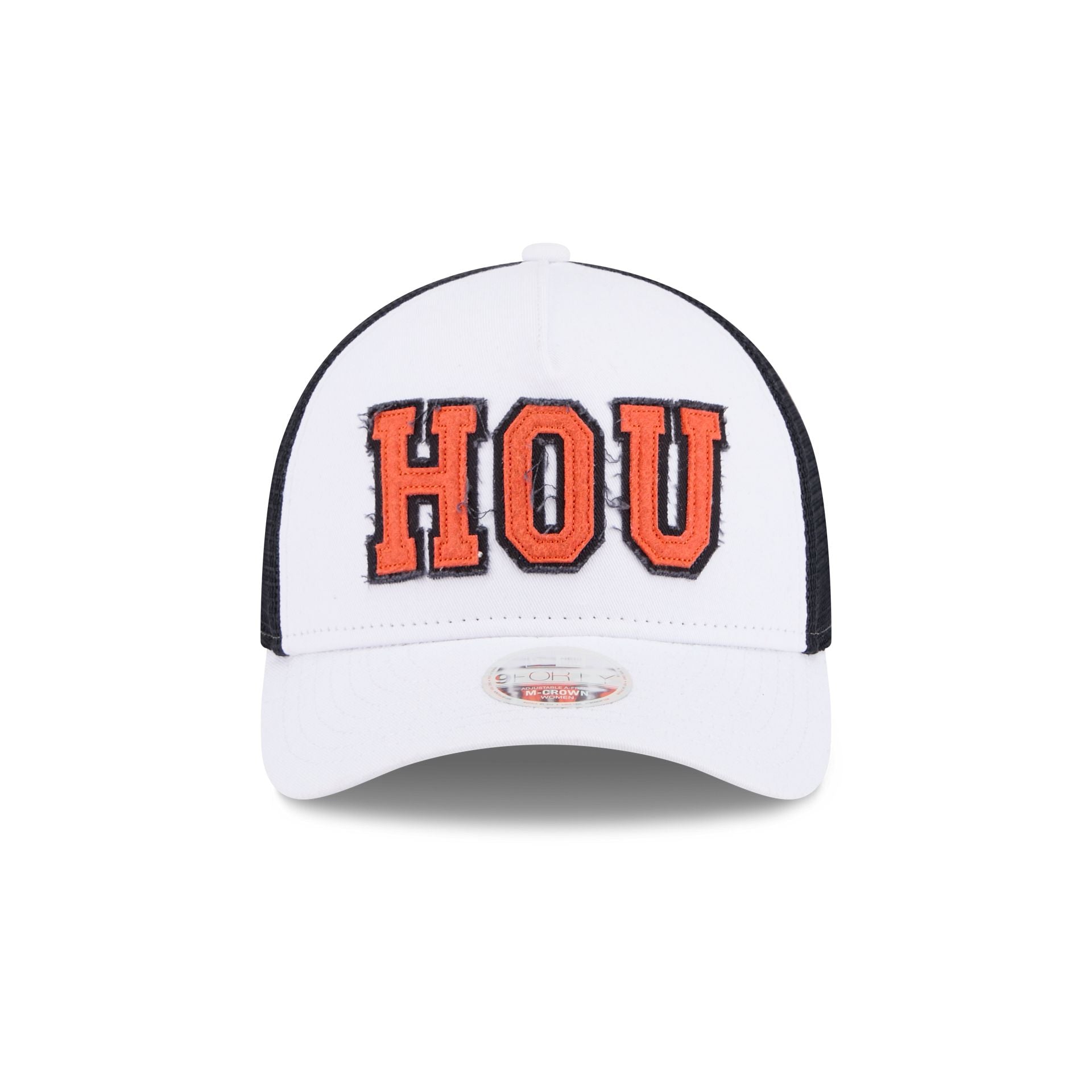 Houston Astros Optic White Felt Logo Women's 9FORTY M-Crown A-Frame Trucker Hat