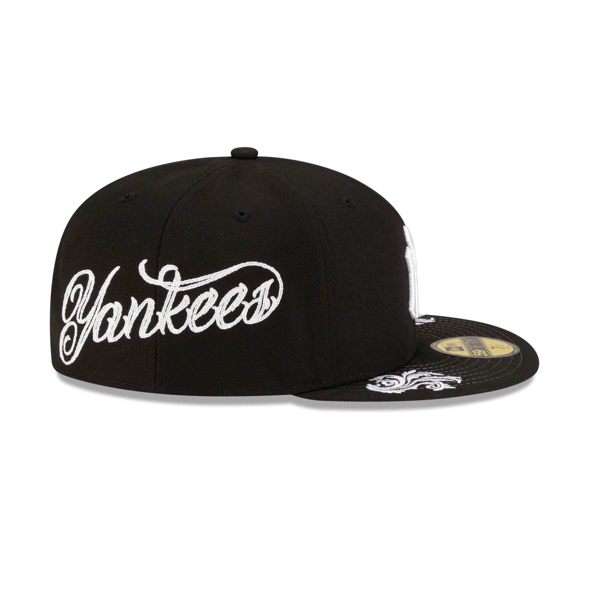 New York Yankees Script Black and White 59FIFTY Fitted Hat
