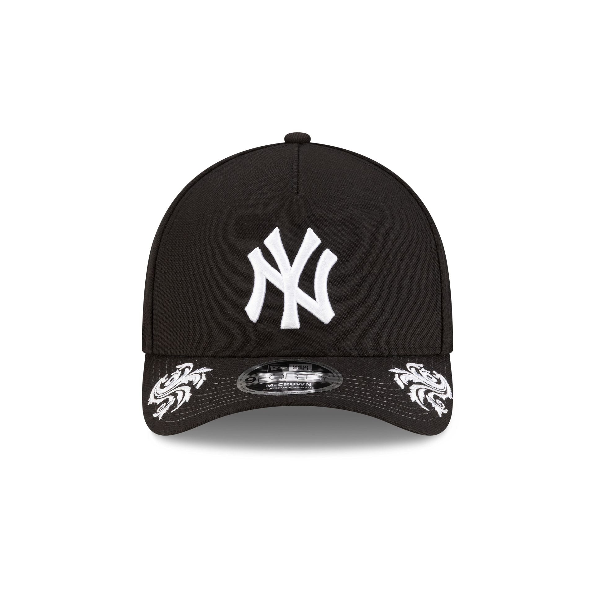 New York Yankees Script Black and White 9FORTY M-Crown A-Frame Snapback Hat