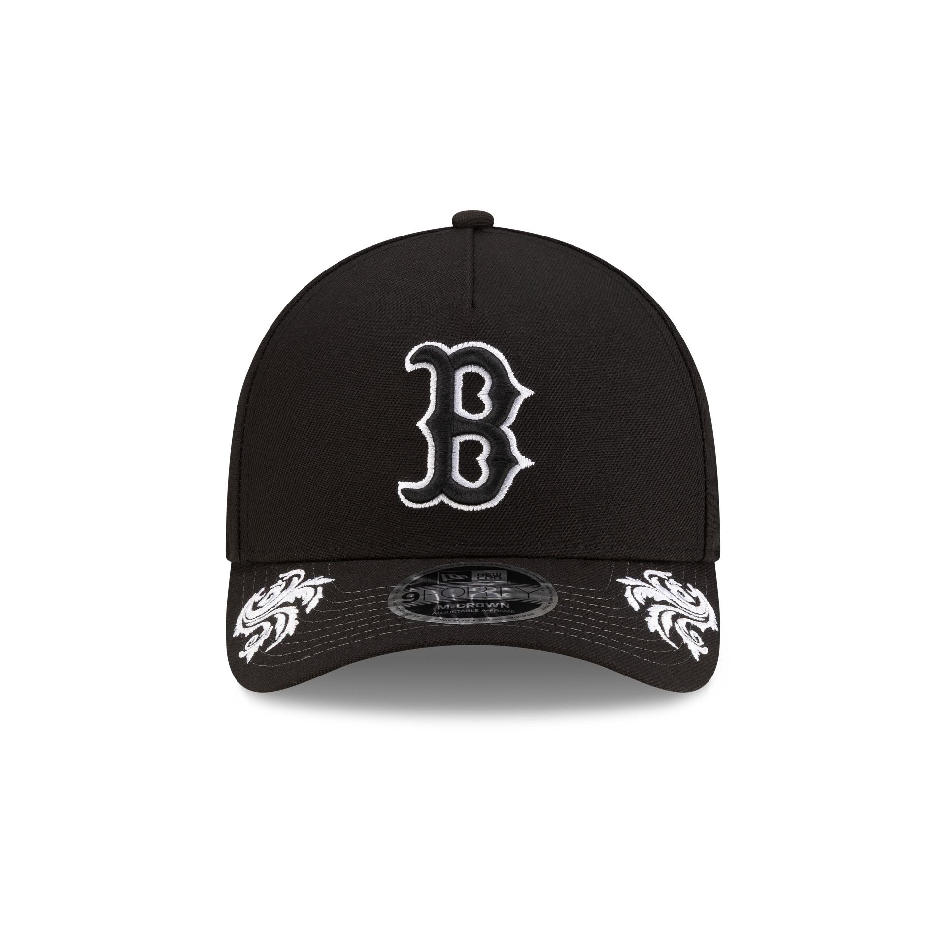 Boston Red Sox Script Black and White 9FORTY M-Crown A-Frame Snapback Hat