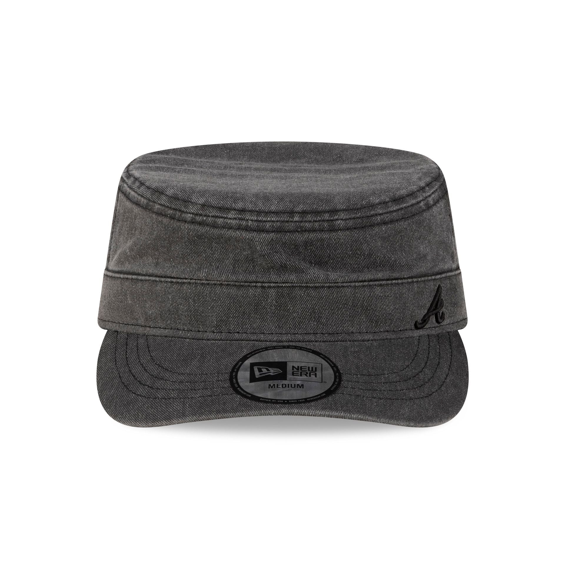 Atlanta Braves Pigment Dye Black Military Cap