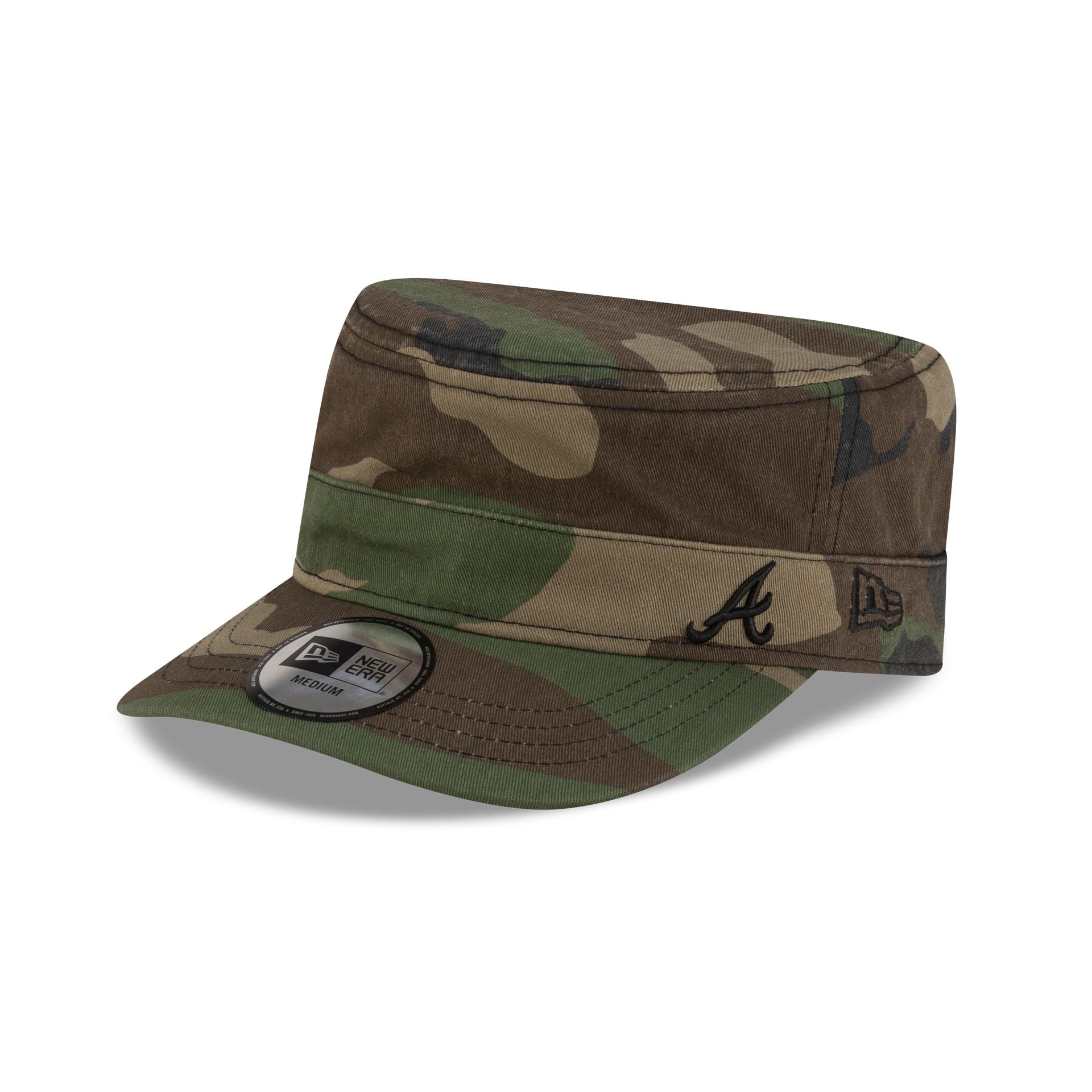 Atlanta Braves Woodland Camo Military Cap