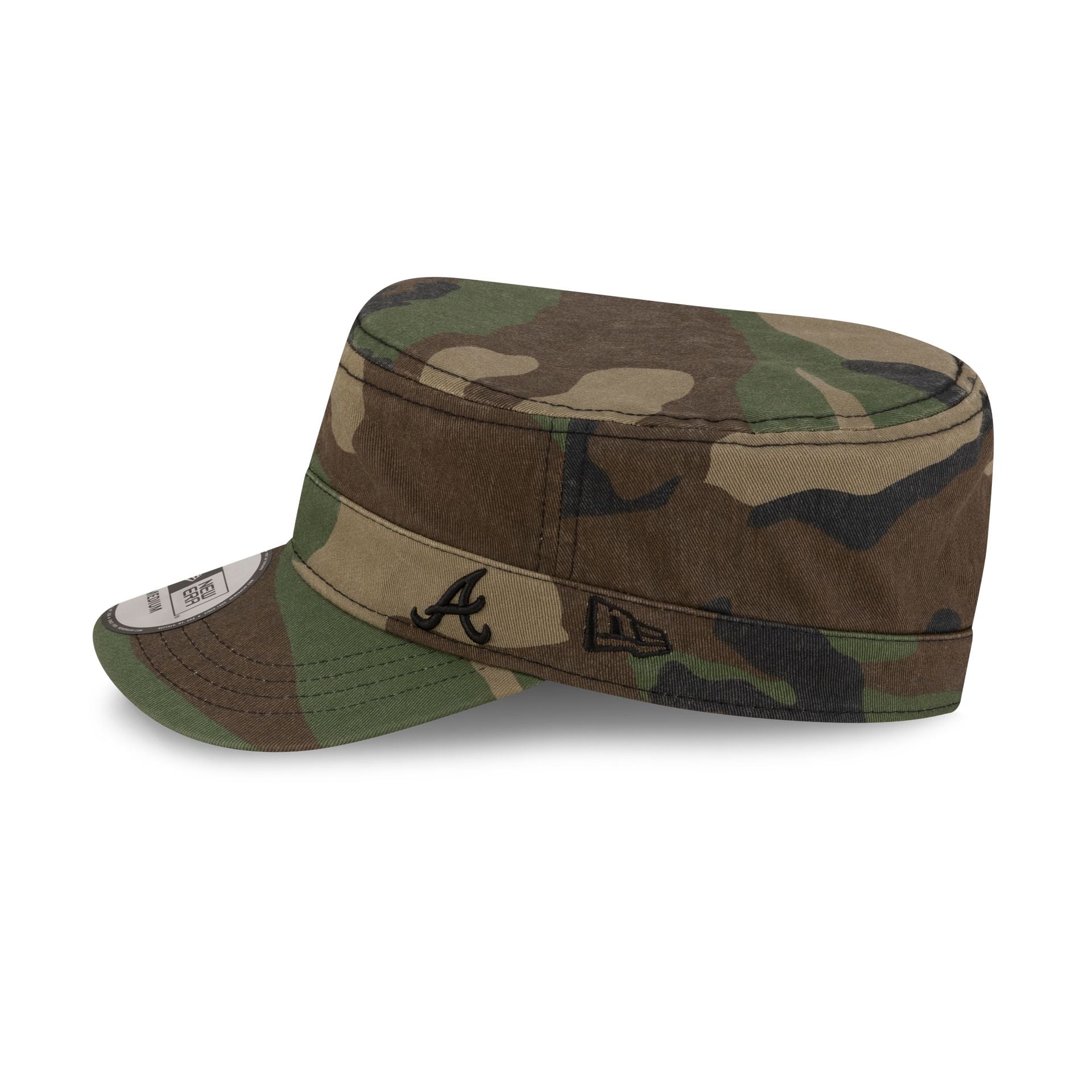 Atlanta Braves Woodland Camo Military Cap