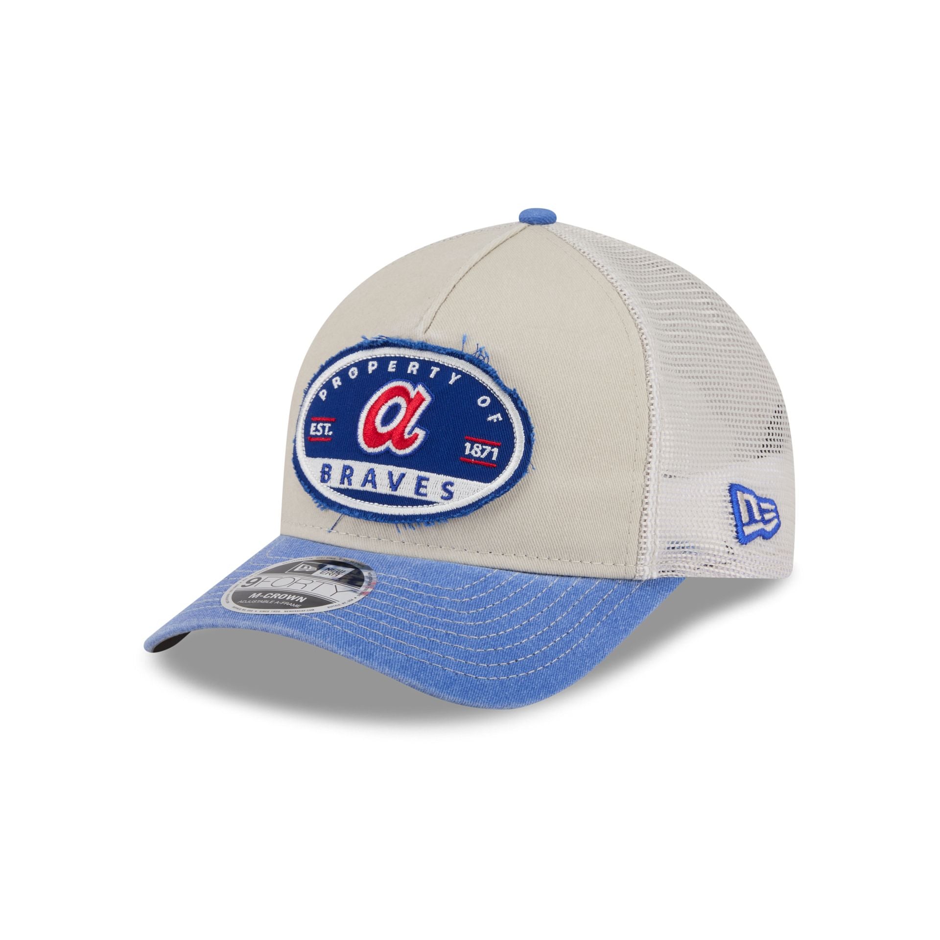 Atlanta Braves Frayed 9FORTY M-Crown A-Frame Trucker Hat