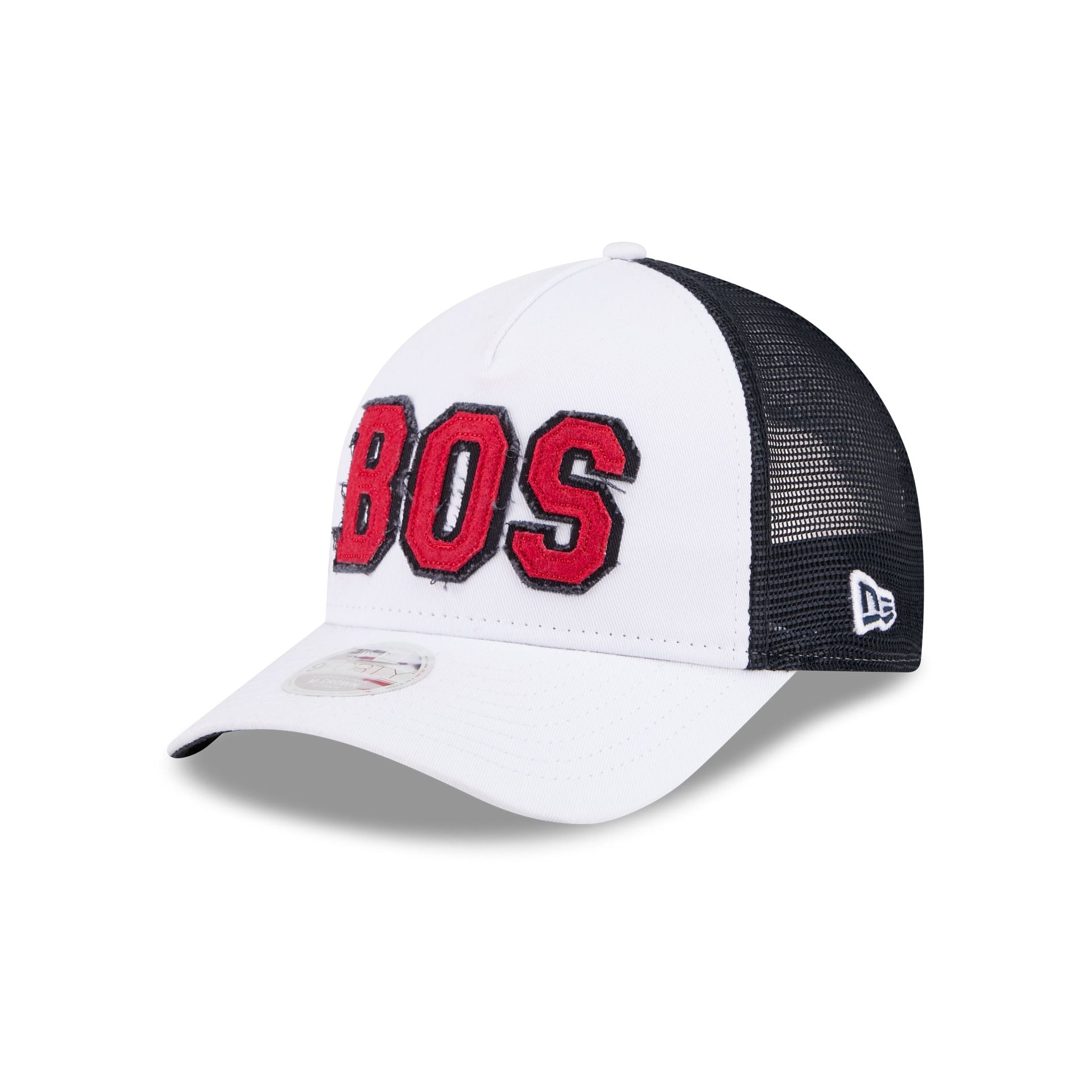 Boston Red Sox Optic White Felt Logo Women's 9FORTY M-Crown A-Frame Trucker Hat