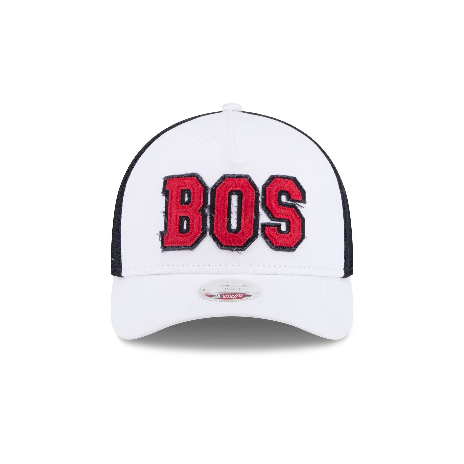 Boston Red Sox Optic White Felt Logo Women's 9FORTY M-Crown A-Frame Trucker Hat