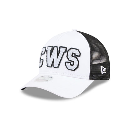 Chicago White Sox Optic White Felt Logo Women's 9FORTY M-Crown A-Frame Trucker Hat