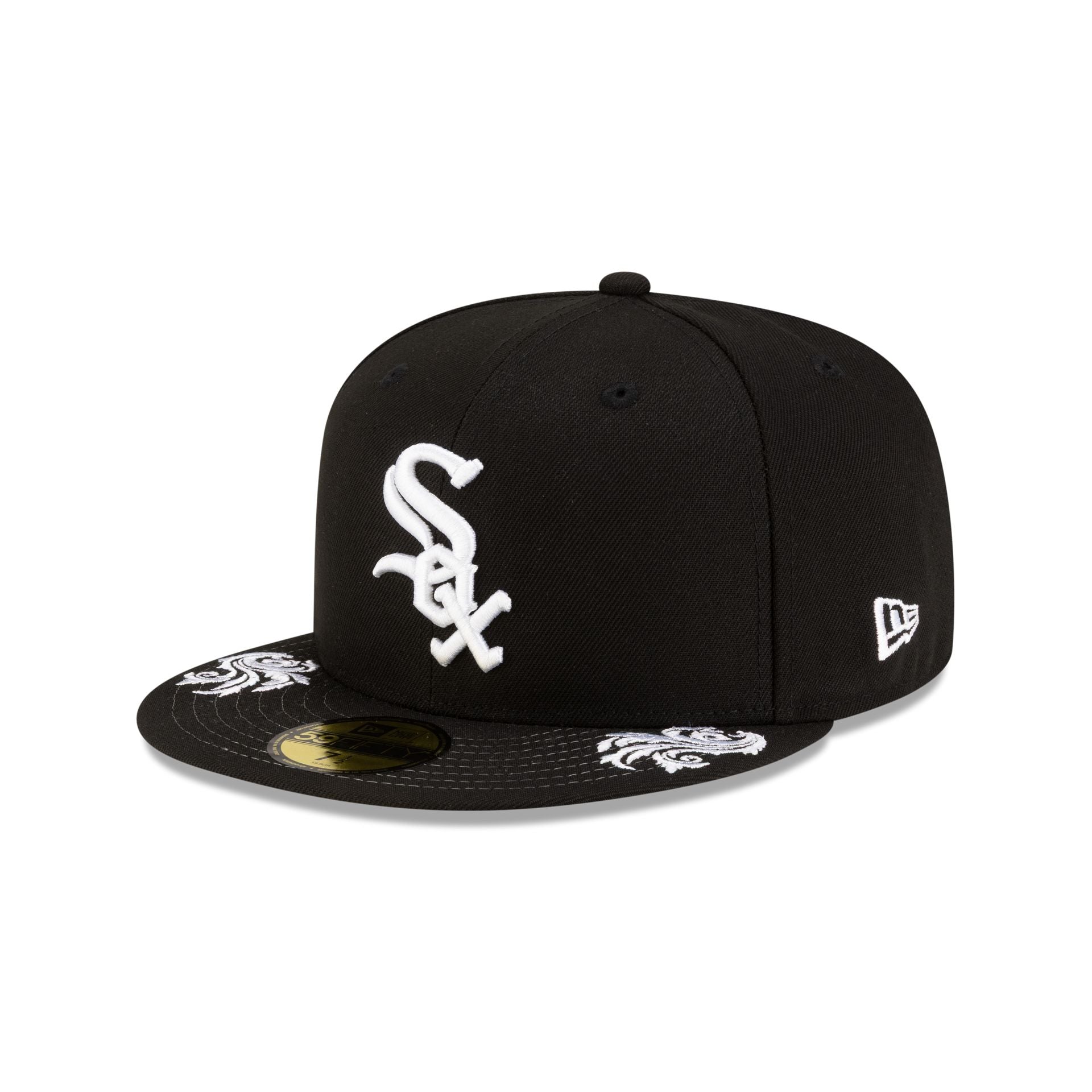 Chicago White Sox Script Black and White 59FIFTY Fitted Hat