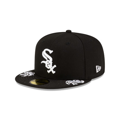 Chicago White Sox Script Black and White 59FIFTY Fitted Hat