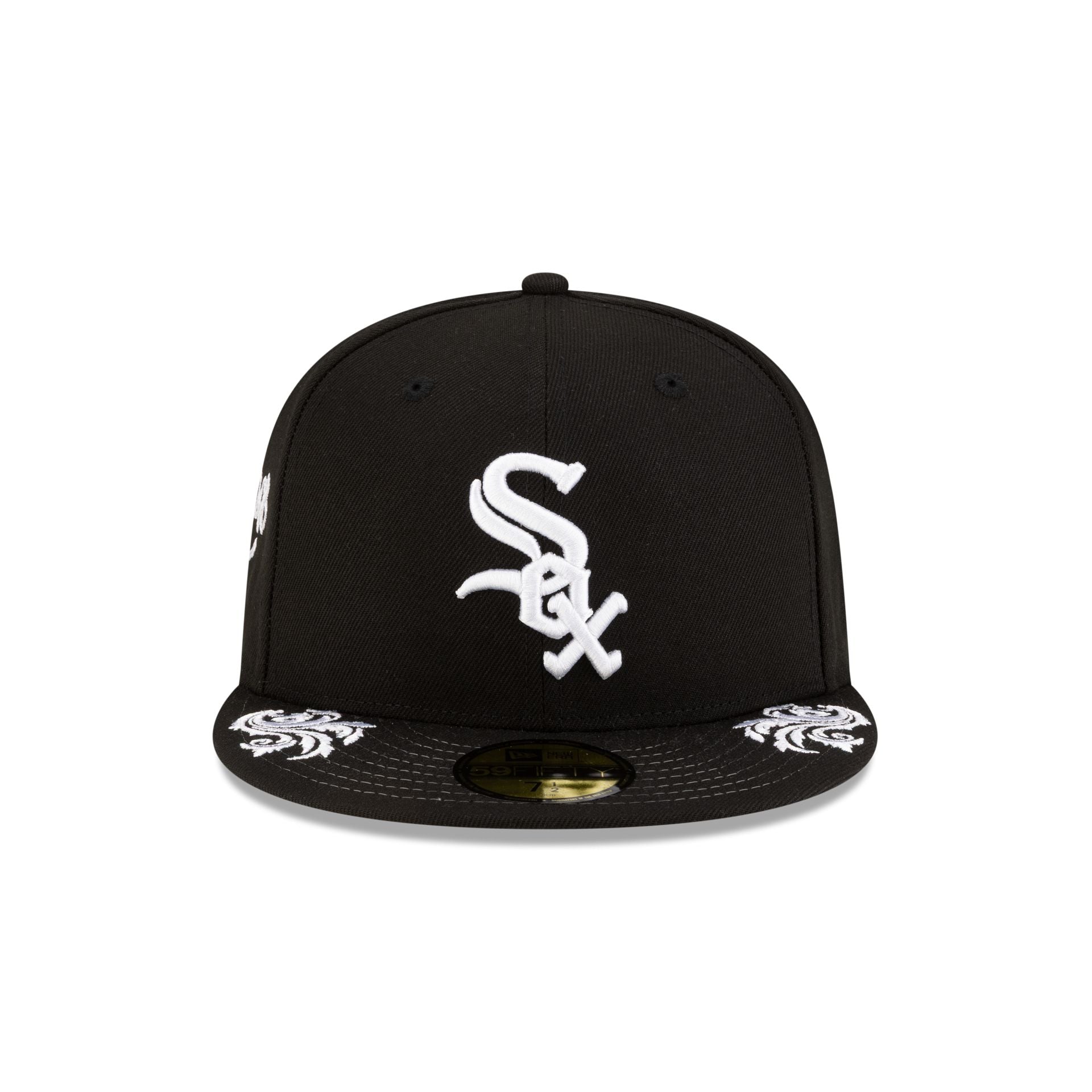 Chicago White Sox Script Black and White 59FIFTY Fitted Hat