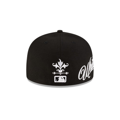 Chicago White Sox Script Black and White 59FIFTY Fitted Hat
