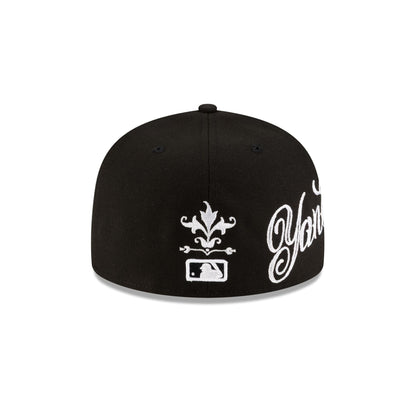 New York Yankees Script Black and White 59FIFTY Fitted Hat