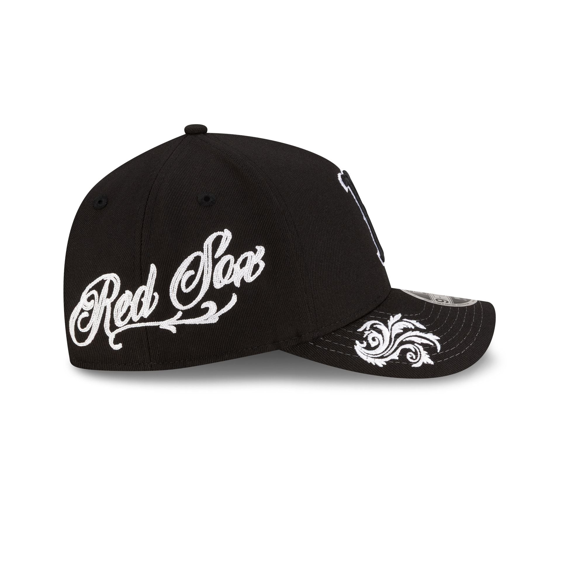 Boston Red Sox Script Black and White 9FORTY M-Crown A-Frame Snapback Hat