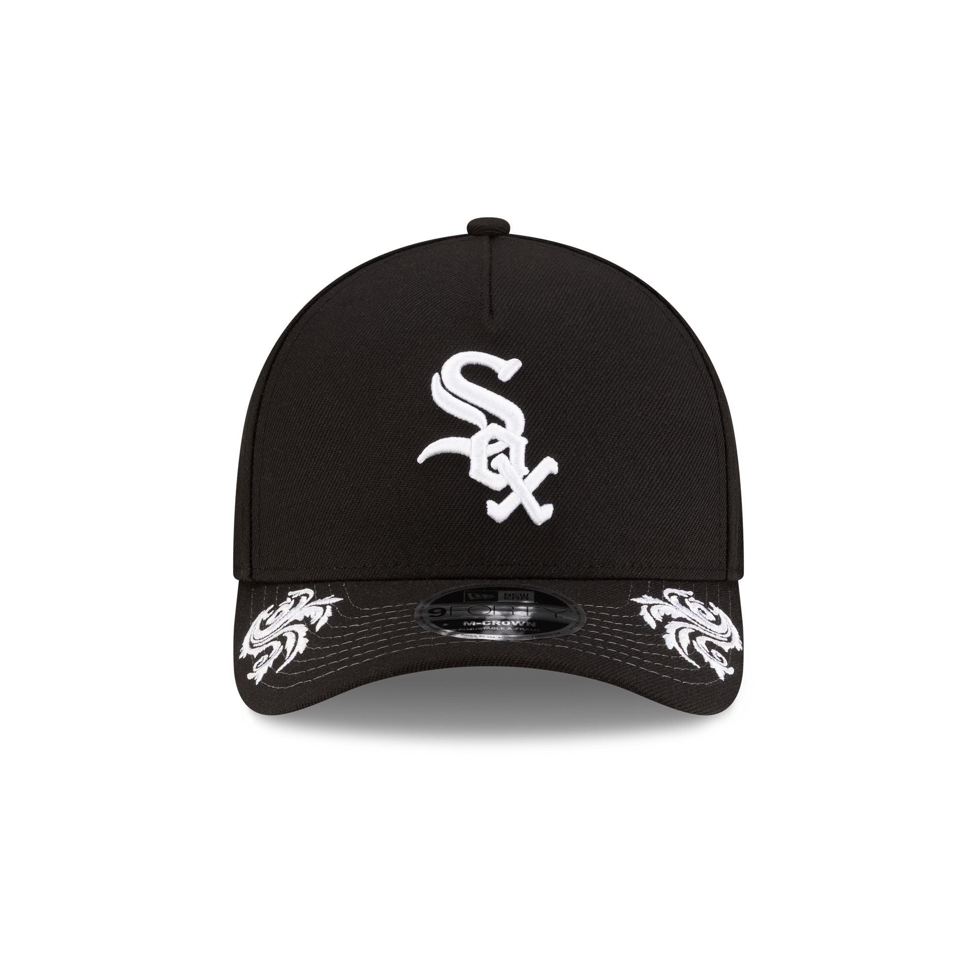 Chicago White Sox Script Black and White 9FORTY M-Crown A-Frame Snapback Hat