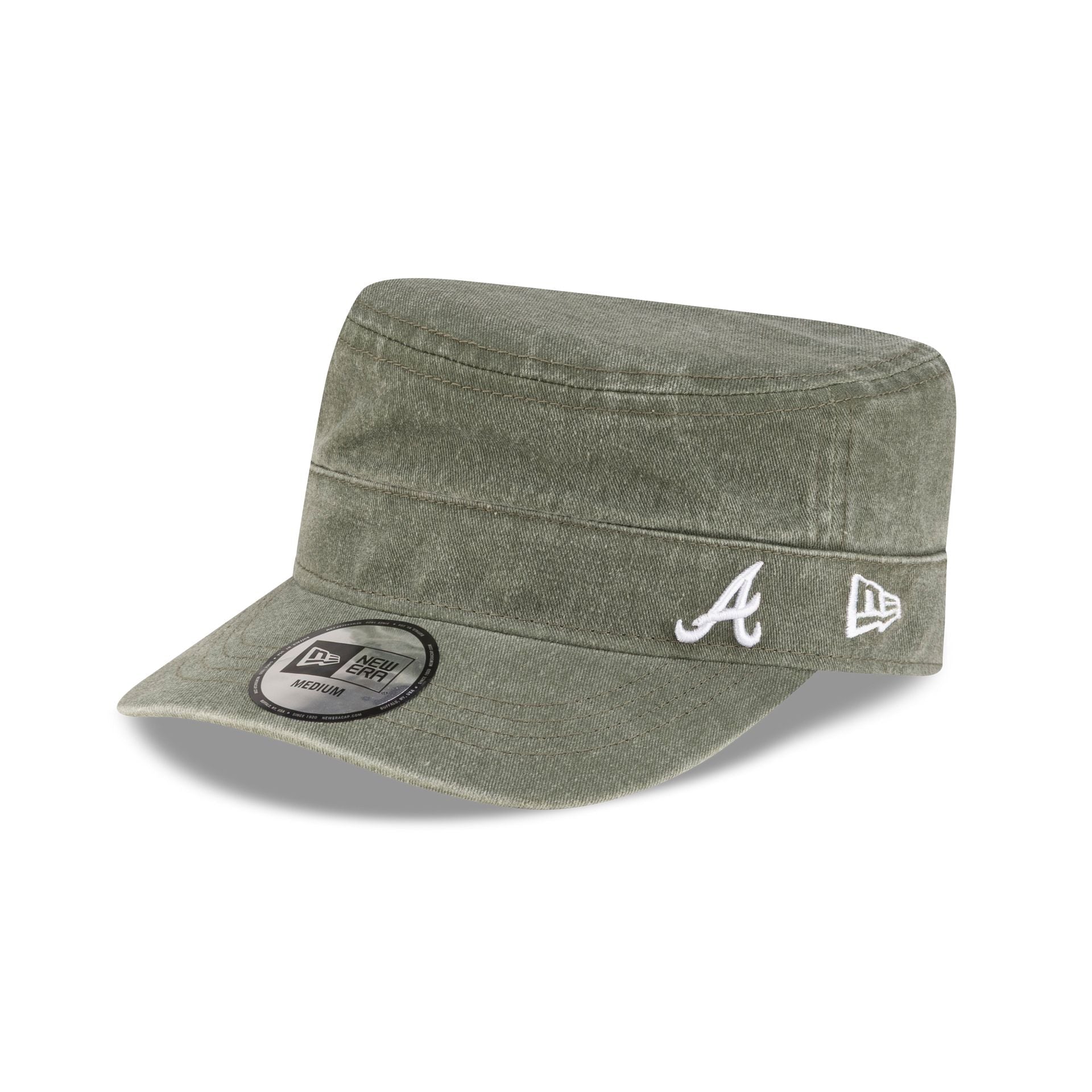Atlanta Braves Pigment Dye Olive Military Cap