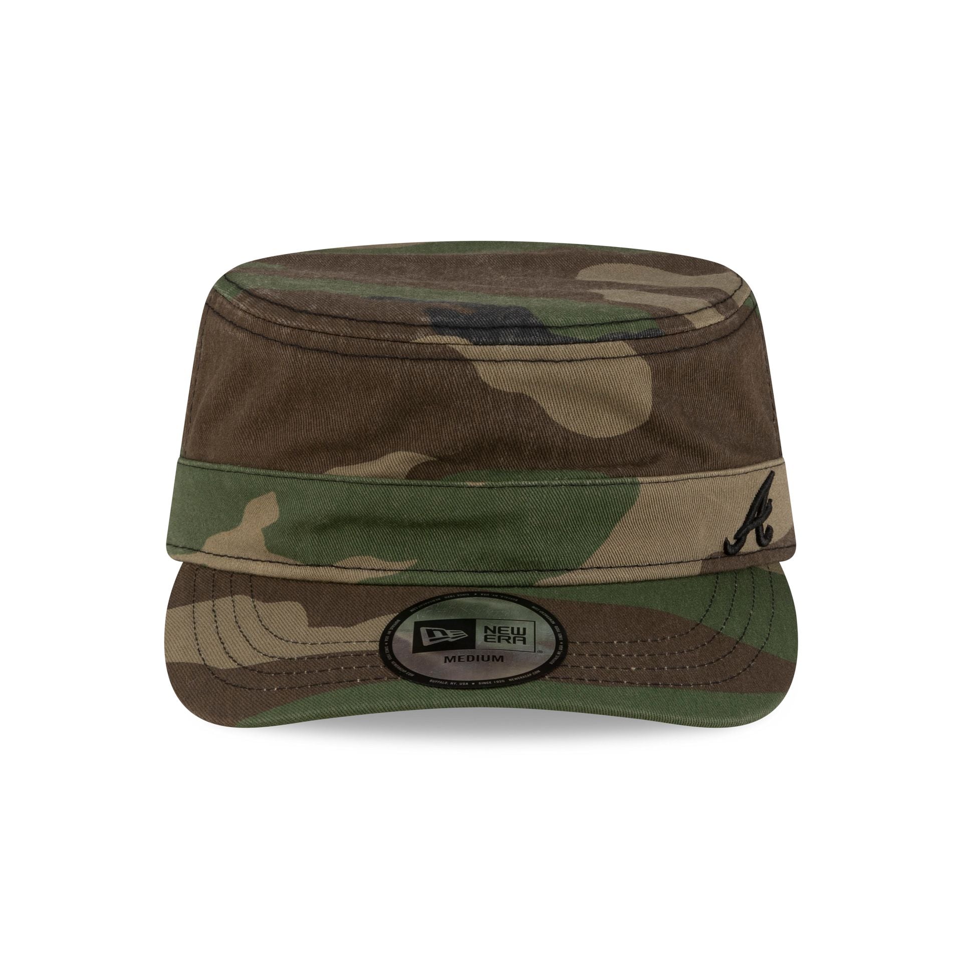 Atlanta Braves Woodland Camo Military Cap
